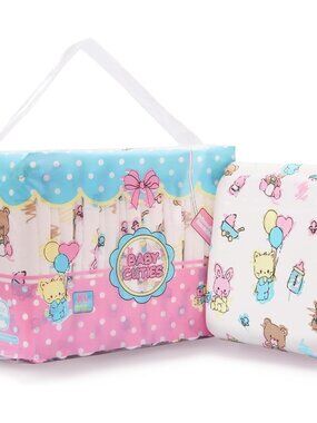 Littleforbig Printed Adult Brief Diapers 10 CT - Baby Cuties (X-Large 48"-56")